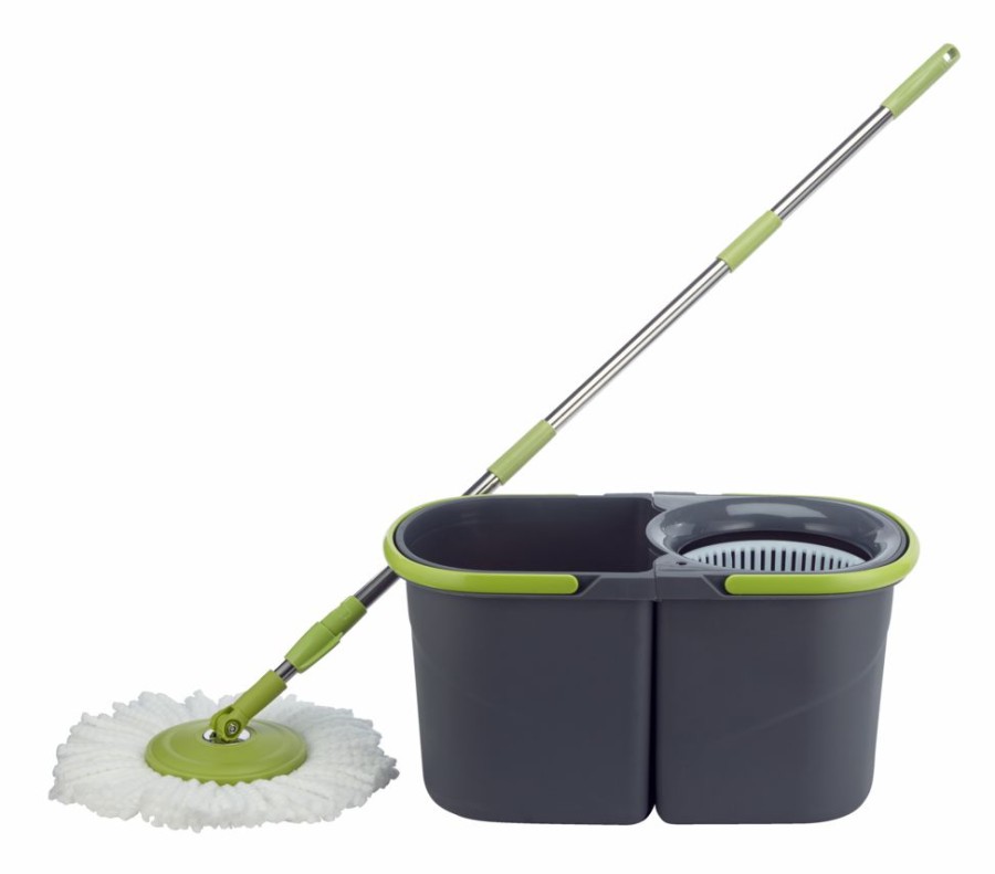 Home & Pets * | Frank Reusable Microfibre Spin Mop And Dual Bucket System With Extra Long Handle