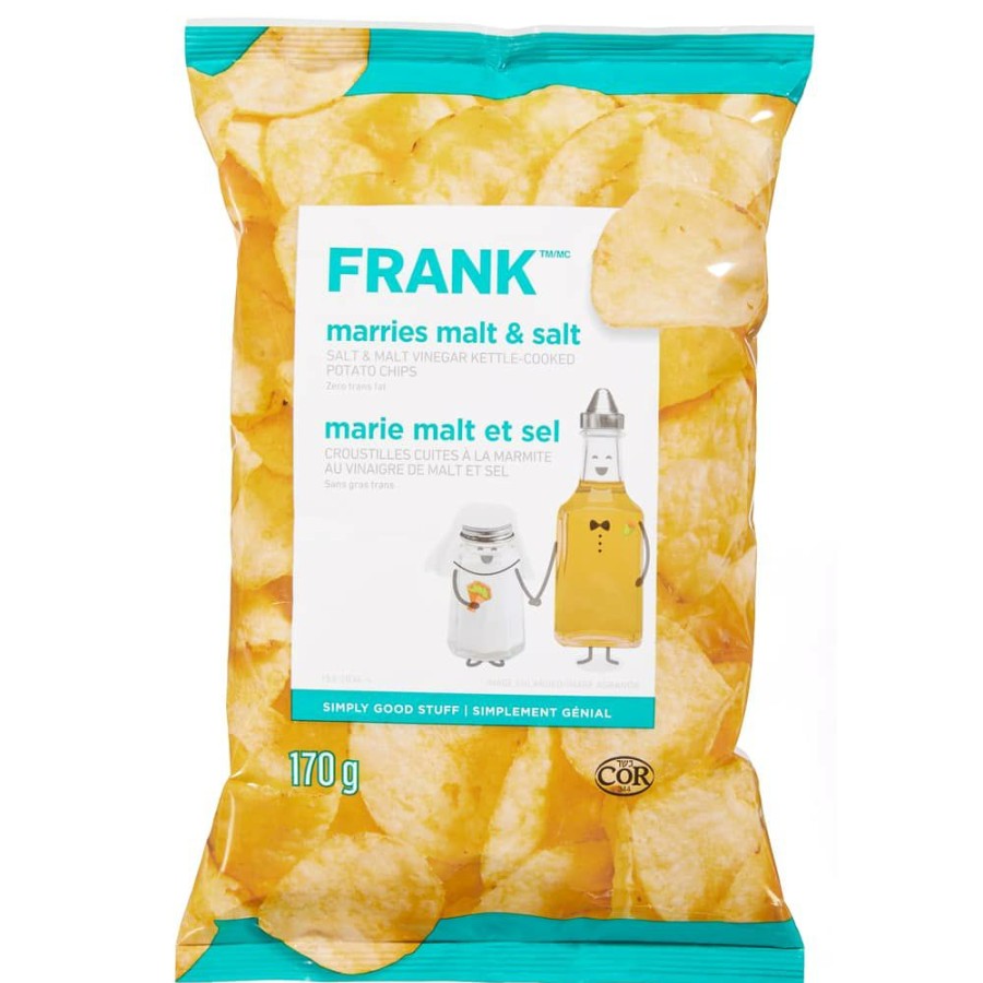 Home & Pets * | Frank Salt & Malt Vinegar Kettle Potato Chips, 170-G