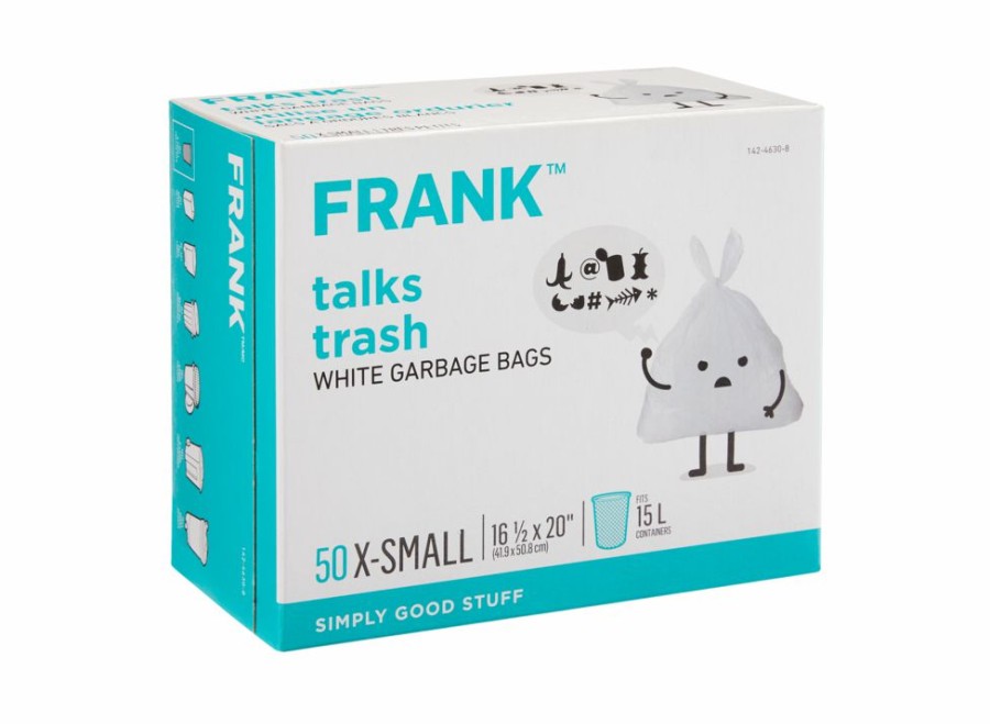 Home & Pets * | Frank Extra-Small Swift-Tie Unscented Garbage Bags, 50-Pk, White, 15-L