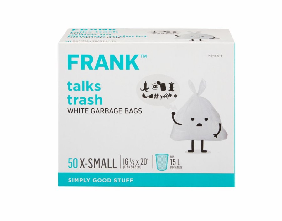 Home & Pets * | Frank Extra-Small Swift-Tie Unscented Garbage Bags, 50-Pk, White, 15-L