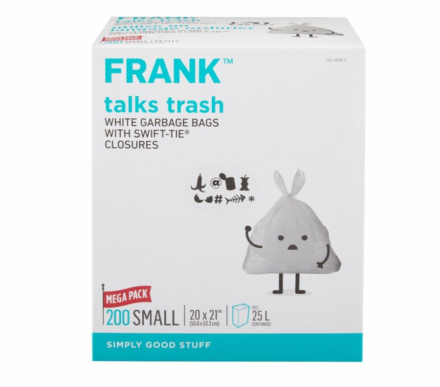 Home & Pets * | Frank Small Swift-Tie Unscented Garbage Bags, 200-Pk, White, 25-L