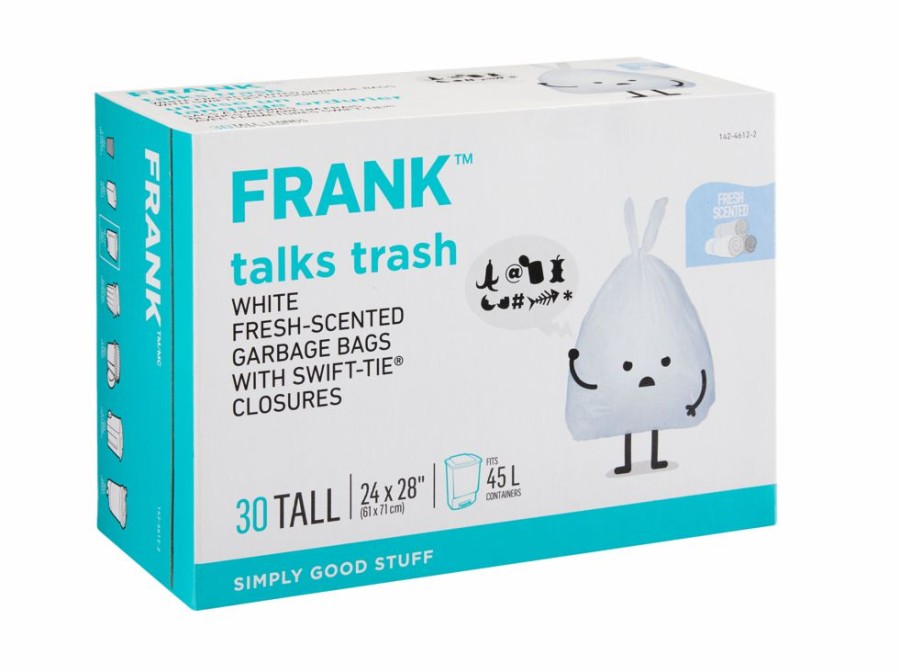 Home & Pets * | Frank Tall Swift-Tie Fresh Scented Garbage Bags, 30-Pk, White, 45-L