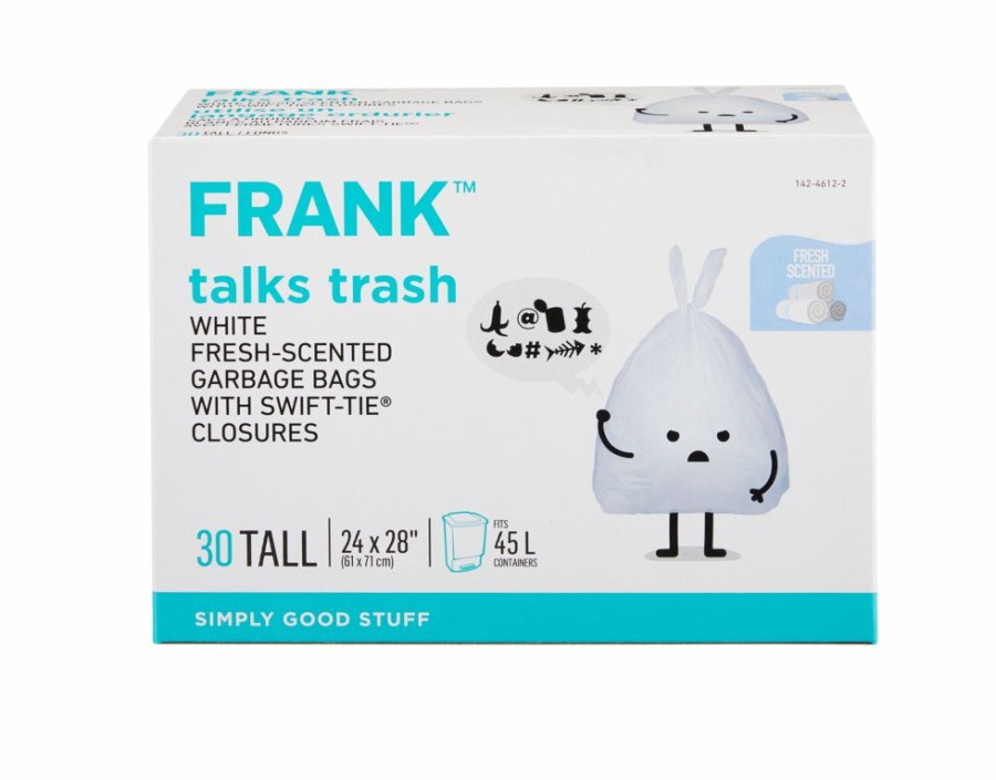 Home & Pets * | Frank Tall Swift-Tie Fresh Scented Garbage Bags, 30-Pk, White, 45-L