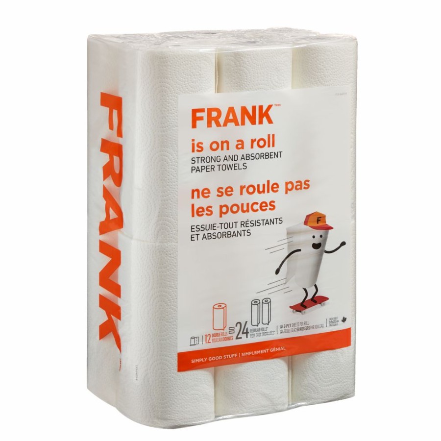 Home & Pets * | Frank Double Roll Paper Towel, 2-Ply, 12-Pk