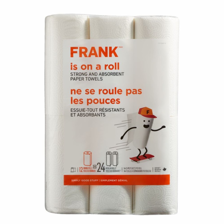 Home & Pets * | Frank Double Roll Paper Towel, 2-Ply, 12-Pk