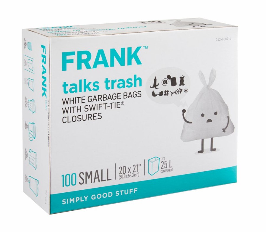 Home & Pets * | Frank Small Swift-Tie Unscented Garbage Bags, 100-Pk, White, 25-L