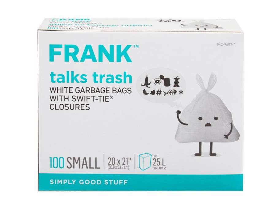 Home & Pets * | Frank Small Swift-Tie Unscented Garbage Bags, 100-Pk, White, 25-L