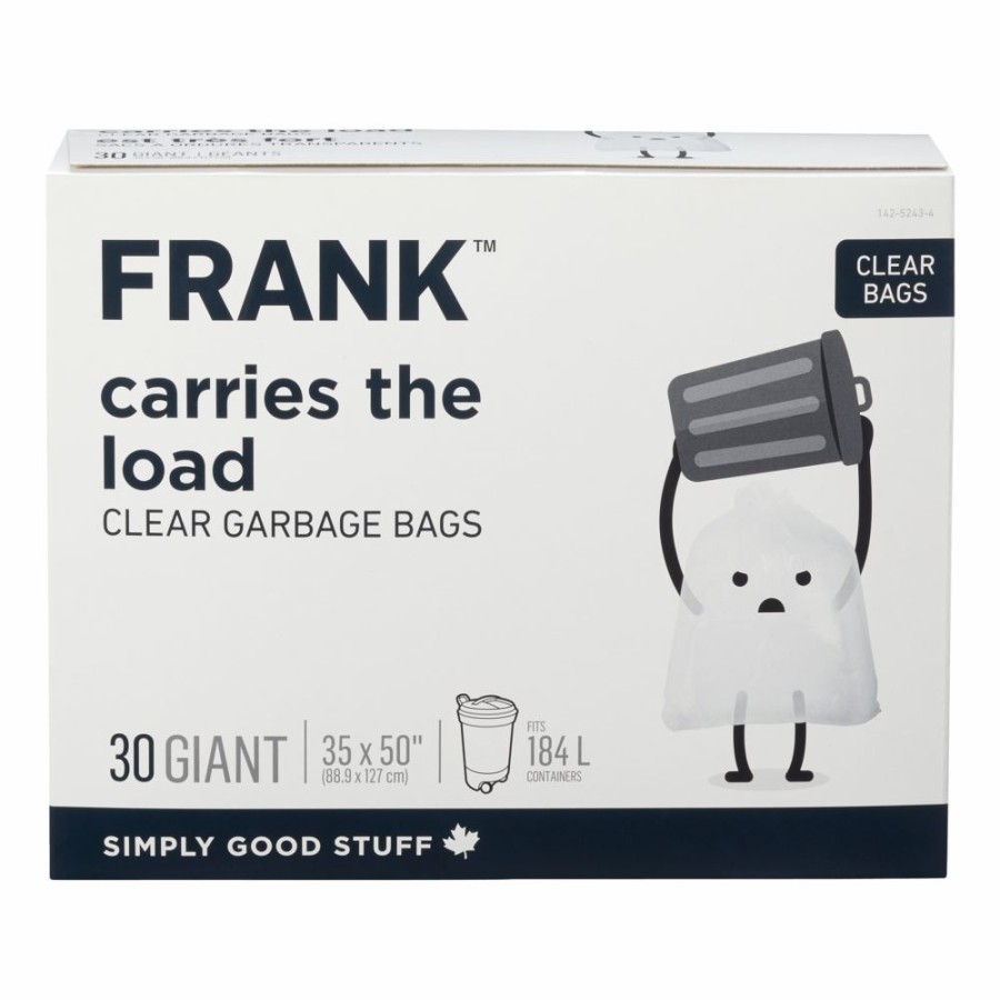 Home & Pets * | Frank Giant Outdoor Garbage Bags, 30-Pk, Clear, 184-L