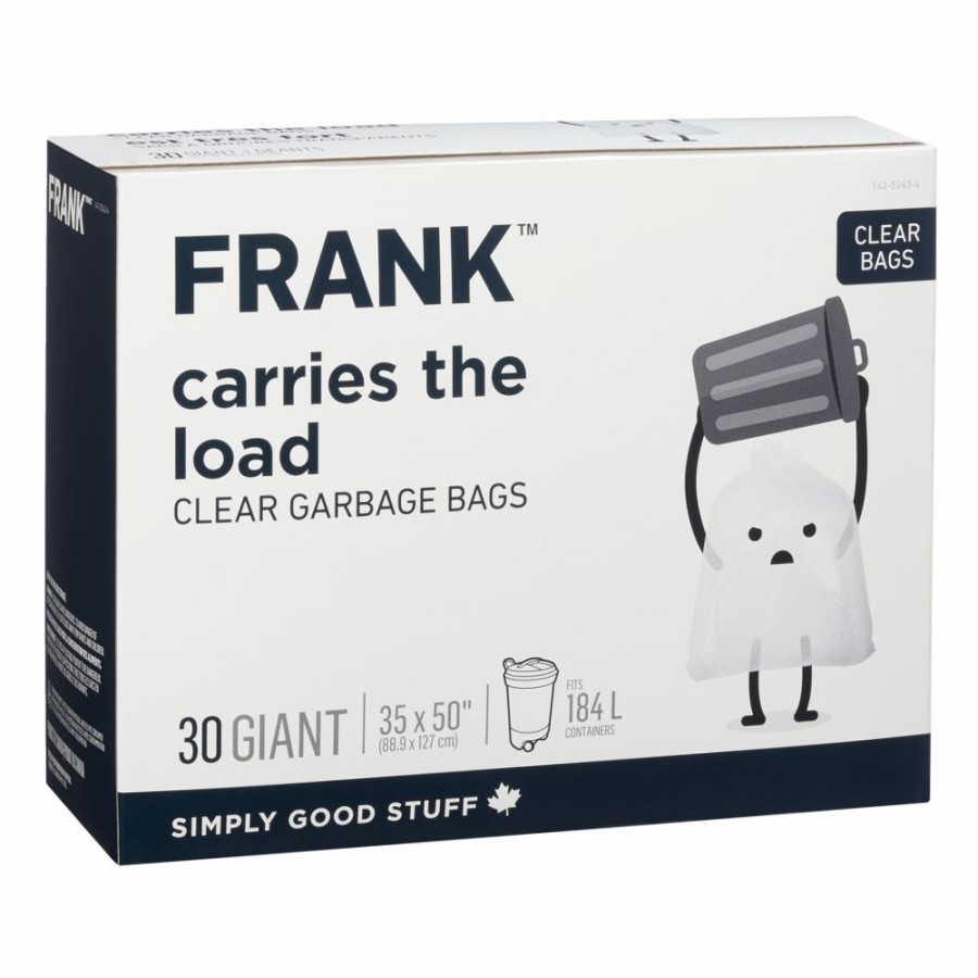 Home & Pets * | Frank Giant Outdoor Garbage Bags, 30-Pk, Clear, 184-L