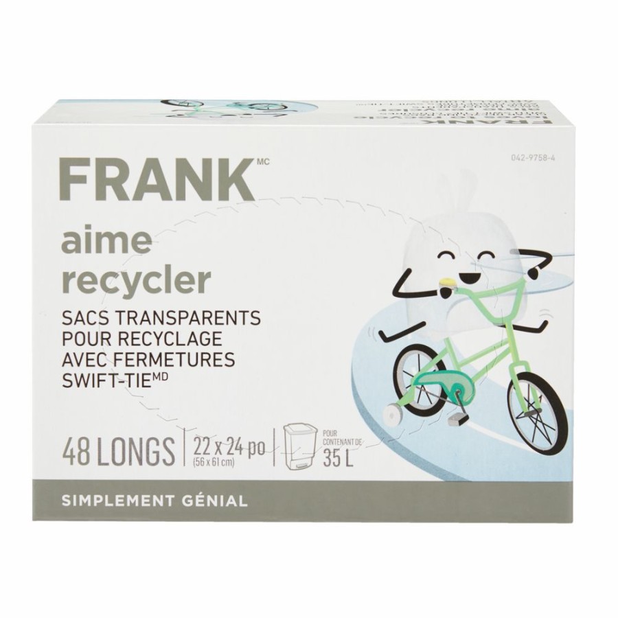 Home & Pets * | Frank Tall Swift-Tie Recycling Bags, 48-Pk, Clear, 34-L