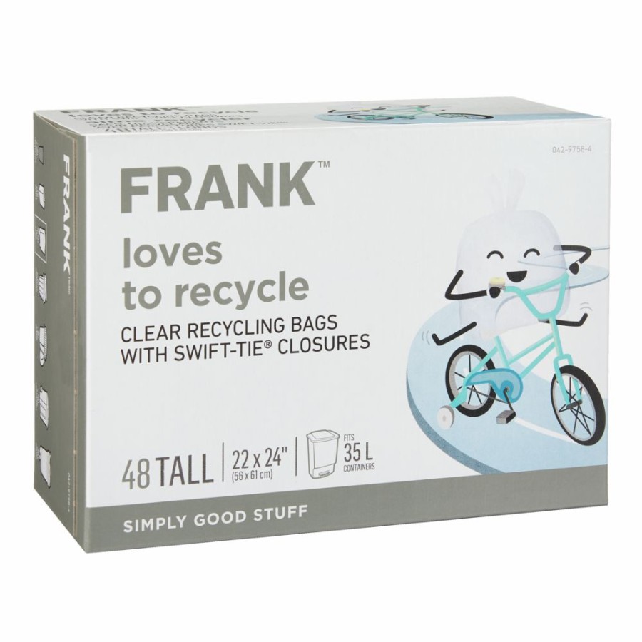 Home & Pets * | Frank Tall Swift-Tie Recycling Bags, 48-Pk, Clear, 34-L