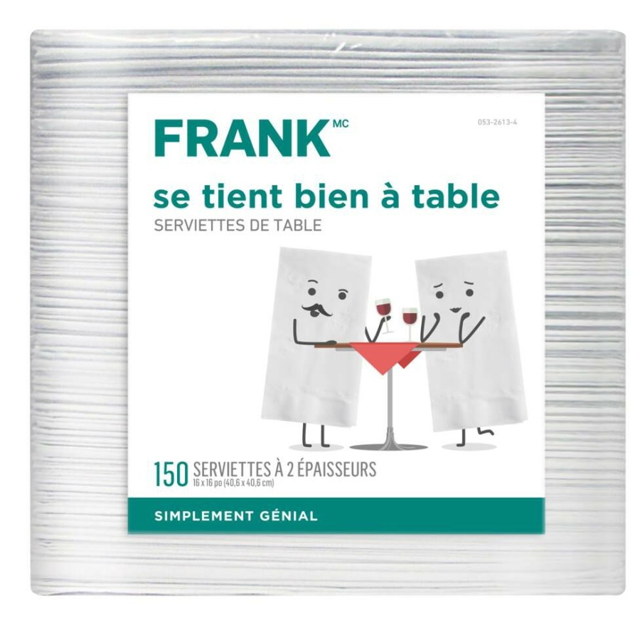 Home & Pets * | Frank Dinner Paper Napkins, 2-Ply, 150-Pk