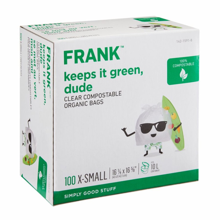 Home & Pets * | Frank Extra-Small Organic Compostable Food Waste Bags, 100-Pk, Clear, 10-L