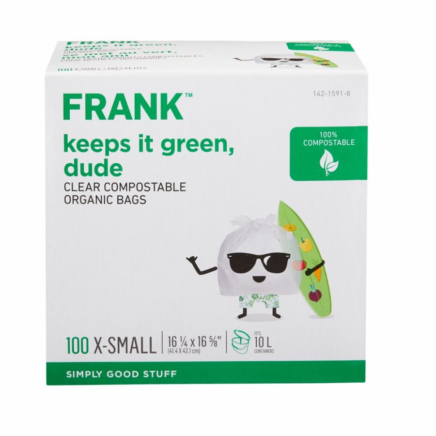 Home & Pets * | Frank Extra-Small Organic Compostable Food Waste Bags, 100-Pk, Clear, 10-L