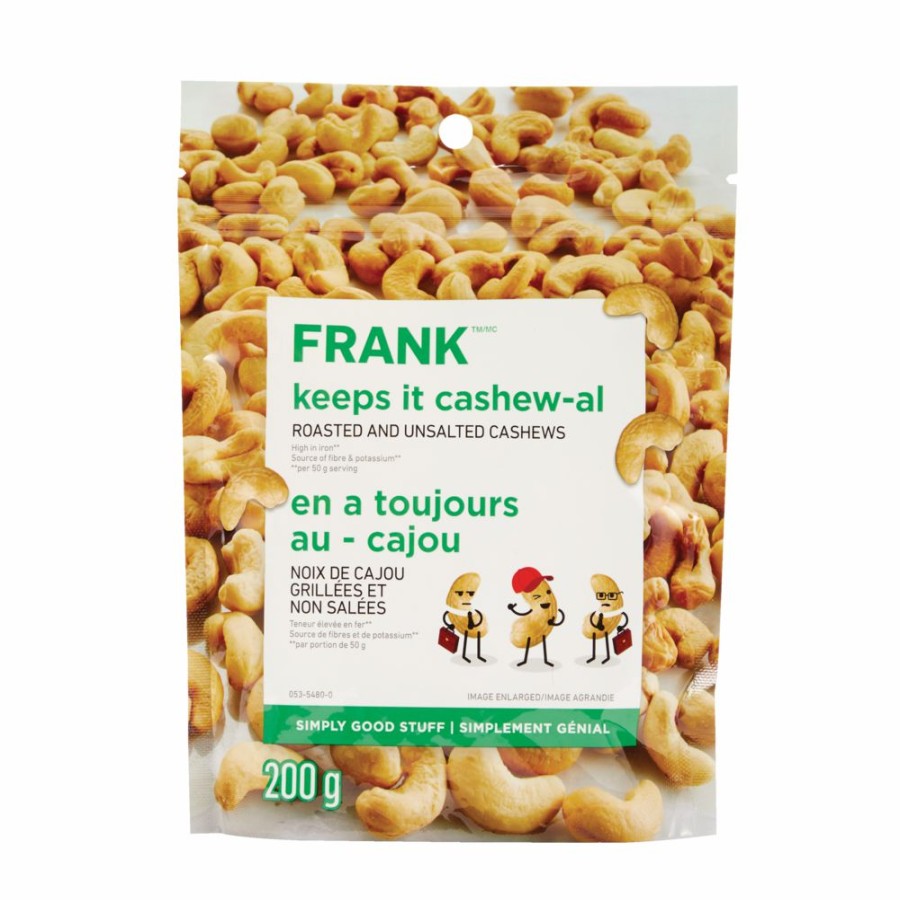 Home & Pets * | Frank Roasted & Unsalted Cashews, 200-G