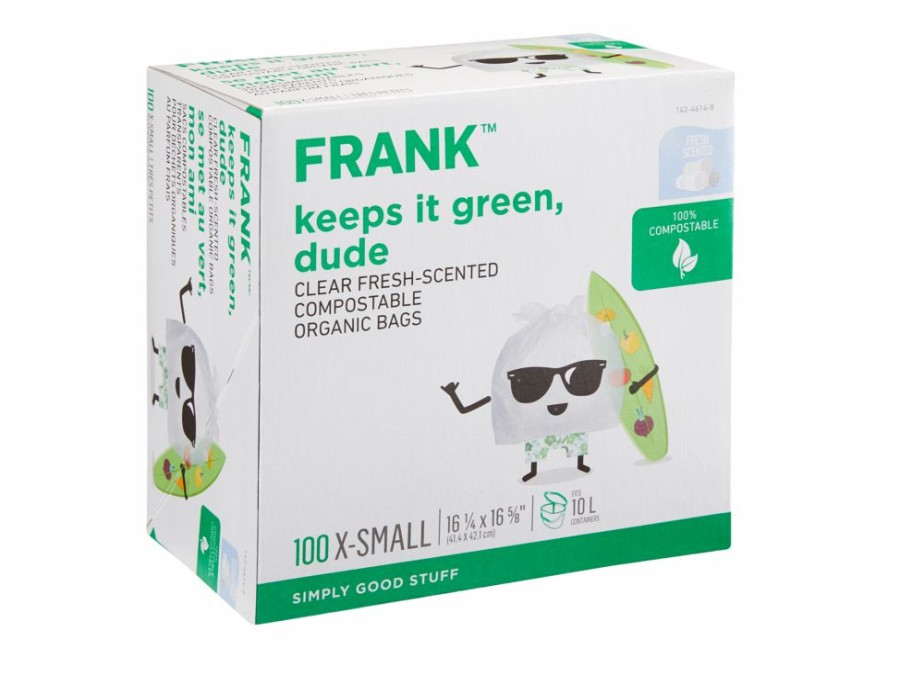 Home & Pets * | Frank Extra-Small Organic Fresh-Scented Compostable Food Waste Bags, 100-Pk, Clear, 10-L