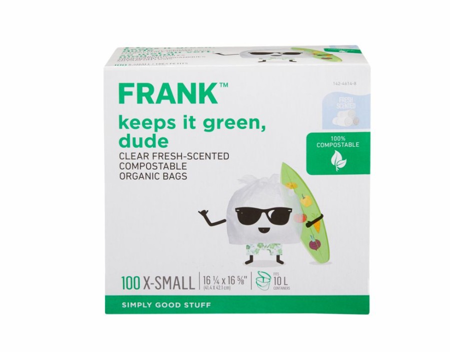 Home & Pets * | Frank Extra-Small Organic Fresh-Scented Compostable Food Waste Bags, 100-Pk, Clear, 10-L