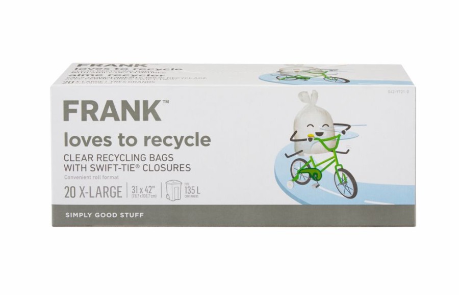 Home & Pets * | Frank Extra-Large Swift-Tie Recycling Bags, 20-Pk, Clear, 135-L