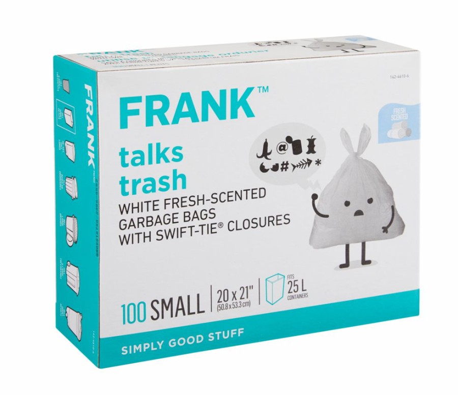 Home & Pets * | Frank Small Swift-Tie Fresh Scented Garbage Bags, 100-Pk, White, 25-L