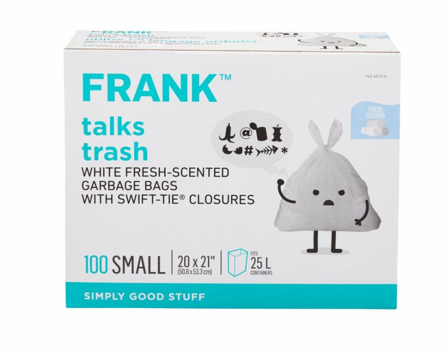 Home & Pets * | Frank Small Swift-Tie Fresh Scented Garbage Bags, 100-Pk, White, 25-L